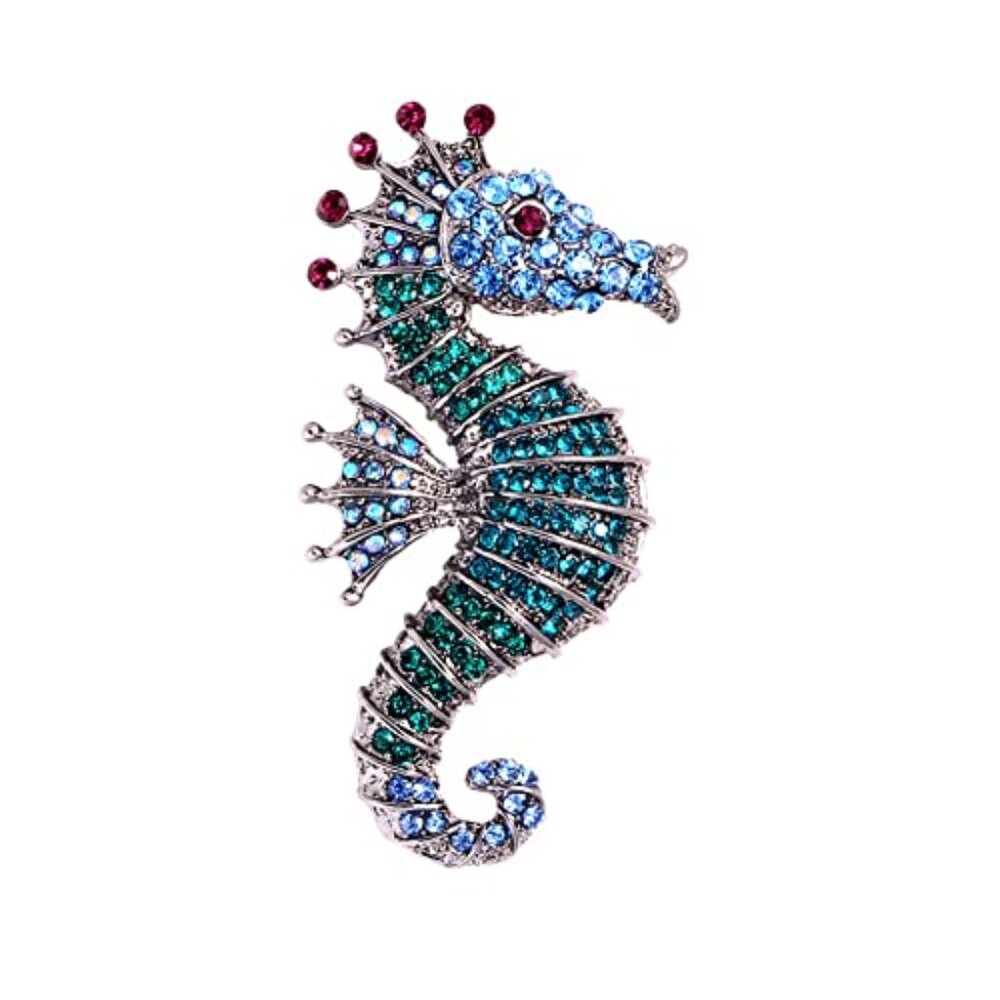 Sparkling Rhinestone Seahorse Broochesβ Pin